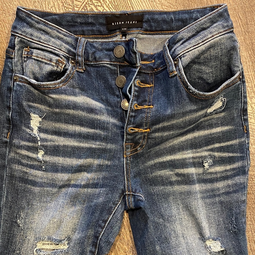 Women's Distressed Blue Denim